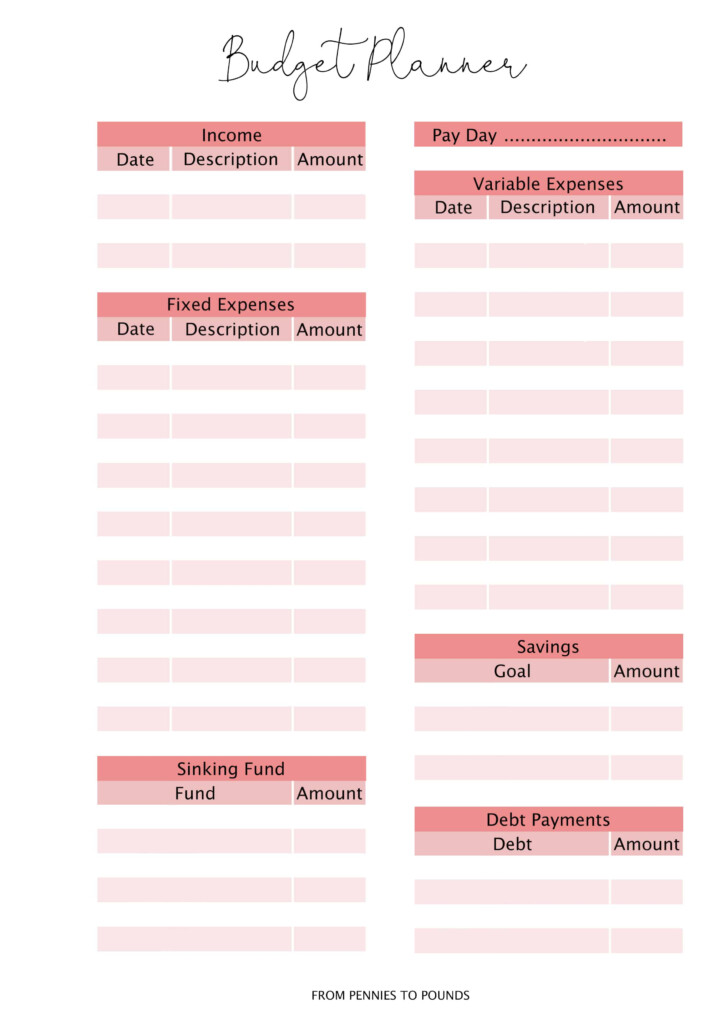 The Extra Income Budget Planner Stripes Cover Printable Download 