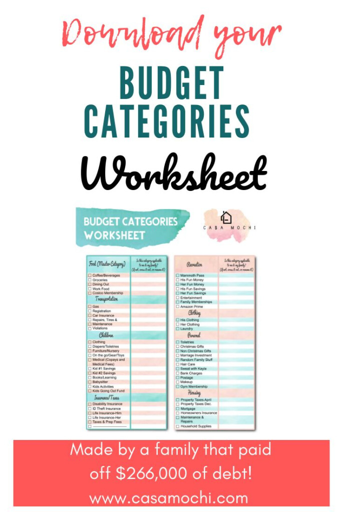 The Ultimate Budget Category List Over 100 Budget Categories Budget 