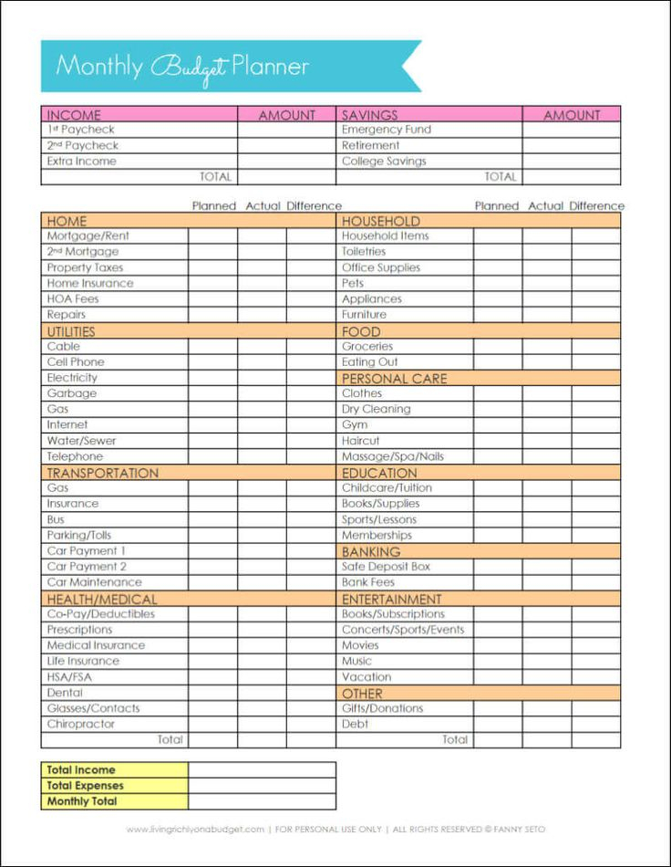 Use A Printable Budget Worksheet To Organize Your Finances Monthly