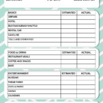 Vacation Expense Spreadsheet Free Printable Travel Db excel