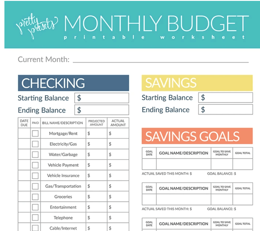 11 Cute Printable Monthly Budget Worksheets Cute And Free 2023