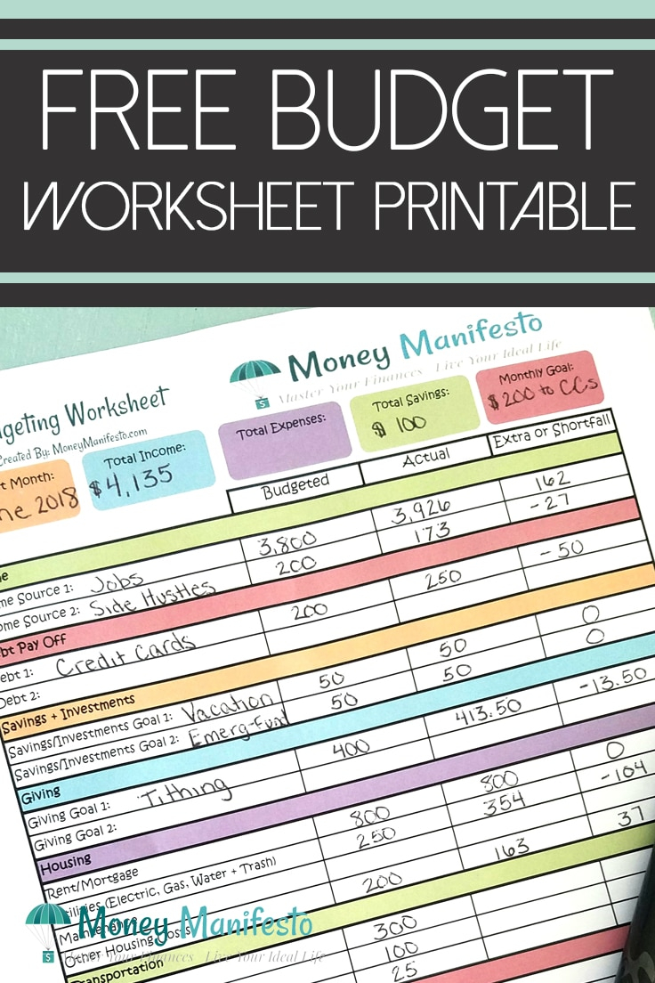 A Simple Budget Worksheet Neuver