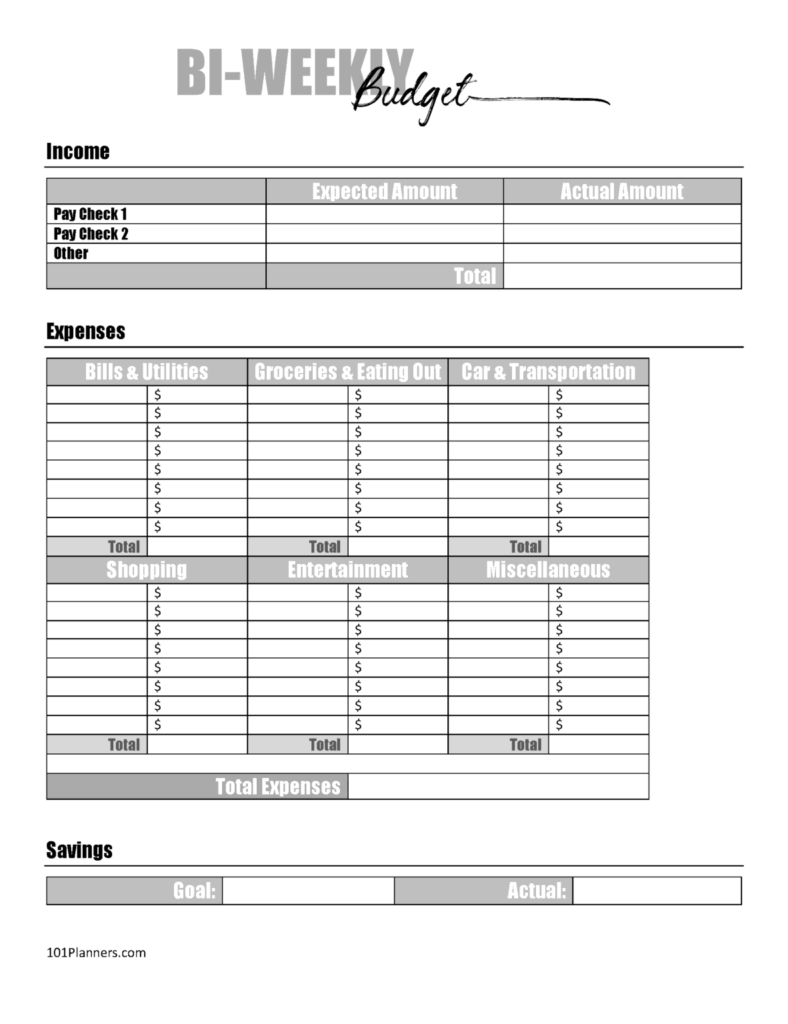 Budget Planner Template Printable Waspico