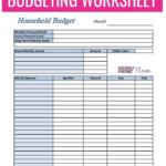 FREE Printable Budget Worksheets