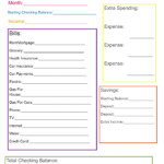 Household Budget Template Monthly Budget Worksheet Budgeting