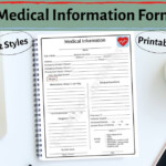 Medical Information Form Emergency Contacts Form Printable Etsy
