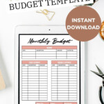 Monthly Budget Templates Budget Printable Zero based Etsy Video