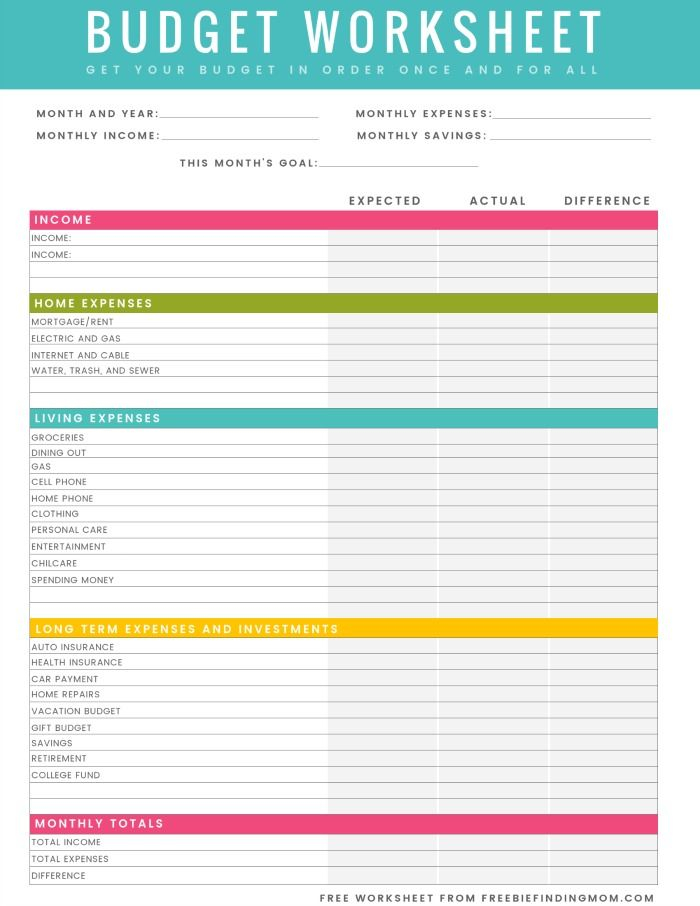 Popular Budget Worksheet Minimalist Home Designs