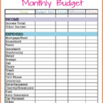 Printable Monthly Budget Worksheet Excel Printable Worksheet Template